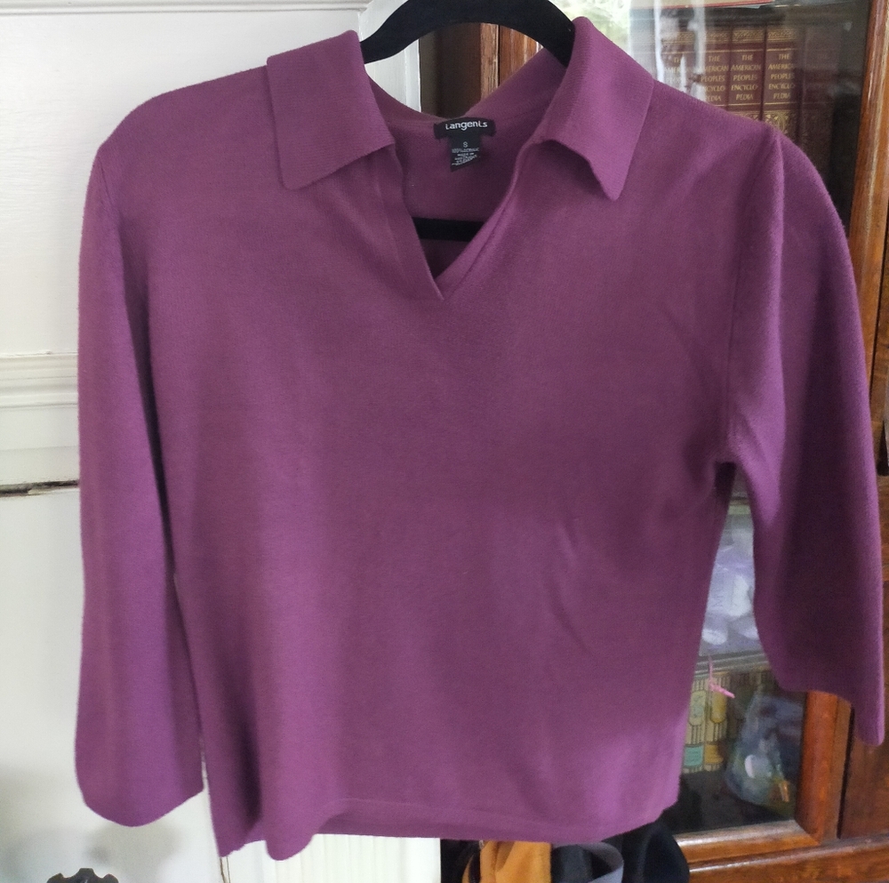 Langenis Purple Collared Sweater